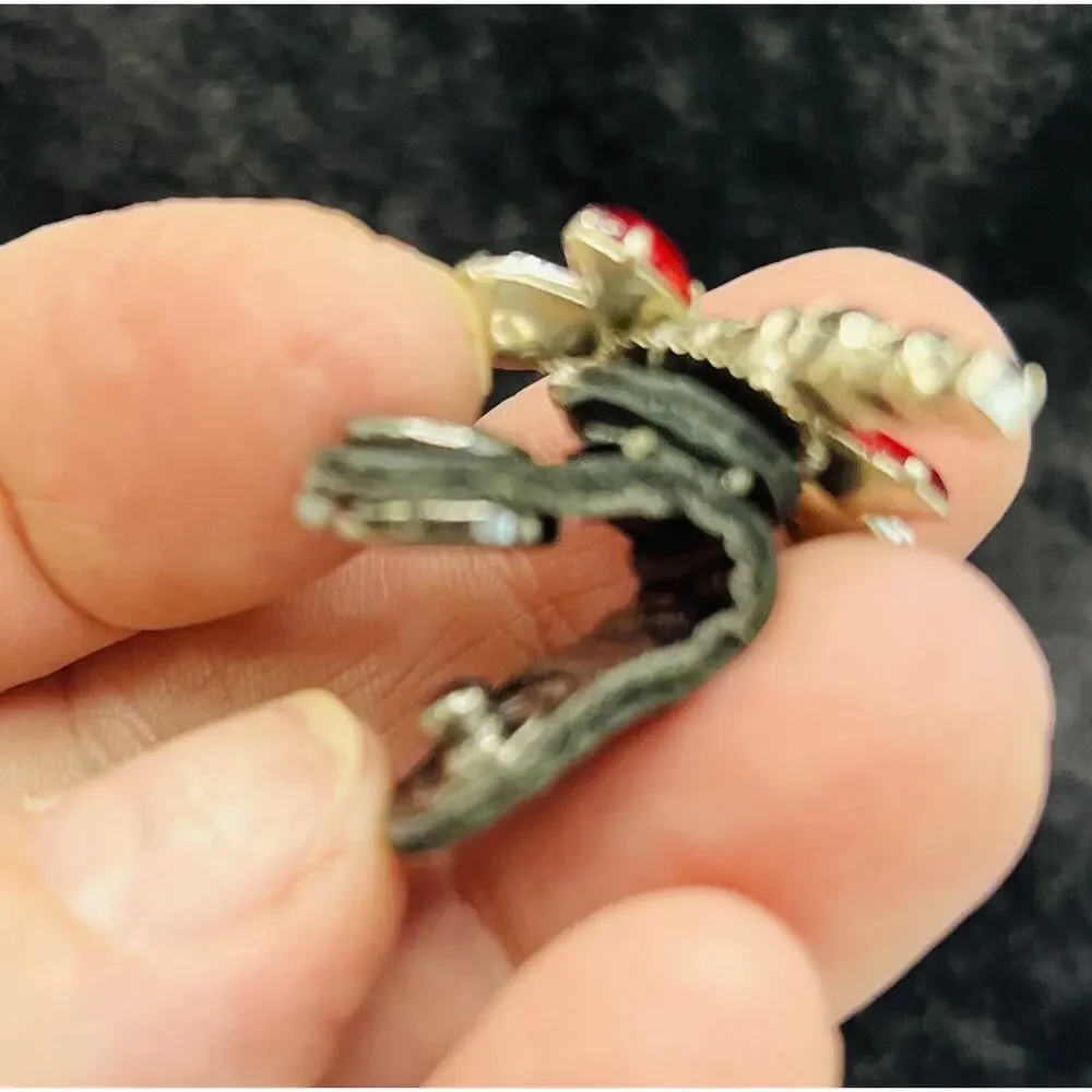 Vintage Cluster Clip Snap Shoe Scarf Clip Glass Marquise Dragonfly Pair 1”